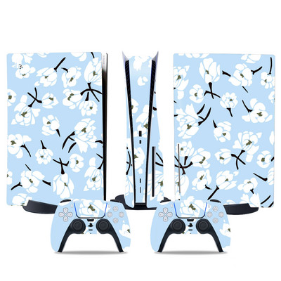 Ziedu dizains PS5 izdevumam, kas balstīts uz disku, Ādas uzlīme PS5 pvc uzlīme PS5 ādas uzlīme Uzlīme Vinila apvalki PS5 apvalkiem