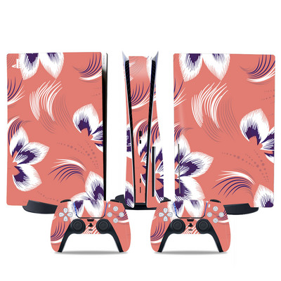 Ziedu dizains PS5 izdevumam, kas balstīts uz disku, Ādas uzlīme PS5 pvc uzlīme PS5 ādas uzlīme Uzlīme Vinila apvalki PS5 apvalkiem