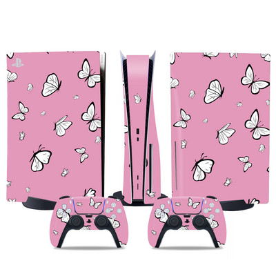 Ziedu dizains PS5 izdevumam, kas balstīts uz disku, Ādas uzlīme PS5 pvc uzlīme PS5 ādas uzlīme Uzlīme Vinila apvalki PS5 apvalkiem