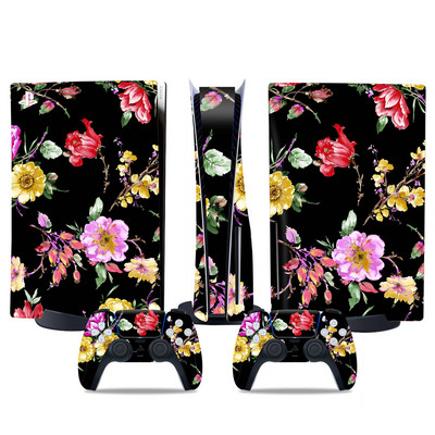 Ziedu dizains PS5 izdevumam, kas balstīts uz disku, Ādas uzlīme PS5 pvc uzlīme PS5 ādas uzlīme Uzlīme Vinila apvalki PS5 apvalkiem