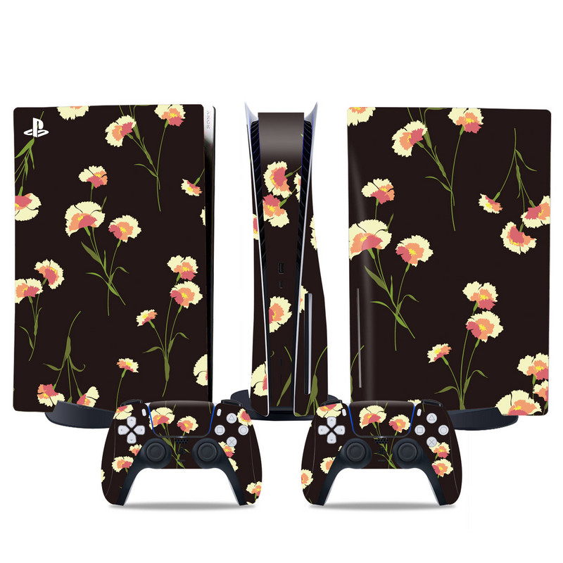 Ziedu dizains PS5 izdevumam, kas balstīts uz disku, Ādas uzlīme PS5 pvc uzlīme PS5 ādas uzlīme Uzlīme Vinila apvalki PS5 apvalkiem
