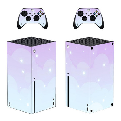 Starry Sky Star Moon nahakleebise kleebise kate Xbox Series X konsooli ja 2 kontrolleri jaoks, Xbox Series X nahakleebise vinüül