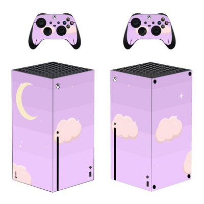 Starry Sky Star Moon nahakleebise kleebise kate Xbox Series X konsooli ja 2 kontrolleri jaoks, Xbox Series X nahakleebise vinüül