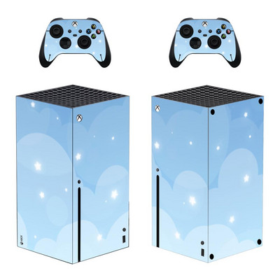 Starry Sky Star Moon nahakleebise kleebise kate Xbox Series X konsooli ja 2 kontrolleri jaoks, Xbox Series X nahakleebise vinüül