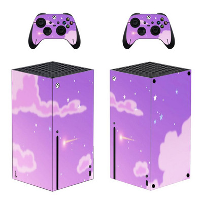 Starry Sky Star Moon nahakleebise kleebise kate Xbox Series X konsooli ja 2 kontrolleri jaoks, Xbox Series X nahakleebise vinüül