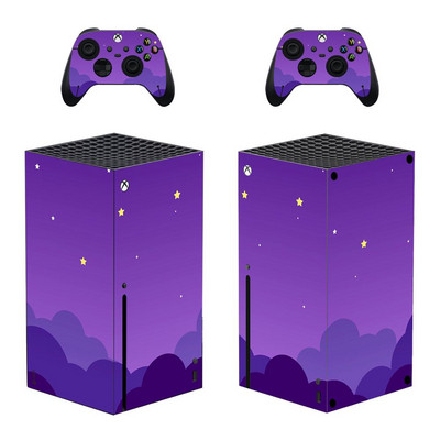 Starry Sky Star Moon nahakleebise kleebise kate Xbox Series X konsooli ja 2 kontrolleri jaoks, Xbox Series X nahakleebise vinüül