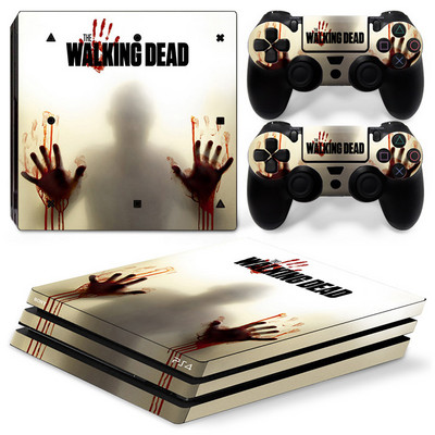 PS4 Pro konsolei un 2 kontrolieriem Ādas uzlīme PS4 marmora tekstūras noņemams vāks PVC vinila