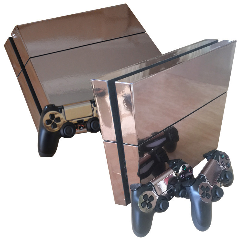 Zlatna kožna naljepnica za playstation 4 PVC vinil zaštitni poklopac Naljepnice za ps4 konzolu i naljepnica za kontroler za ps4 skin