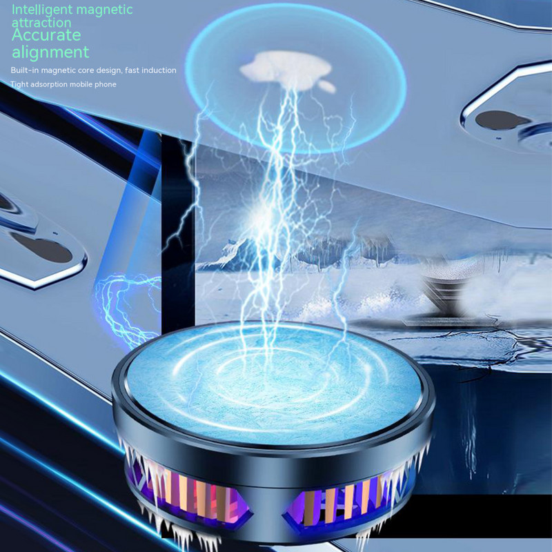 Pusvadītāju mobilā tālruņa radiatora magnētiskais spēļu dzesētājs dzesēšanas ventilators planšetdatoriem tiešraides kronšteins