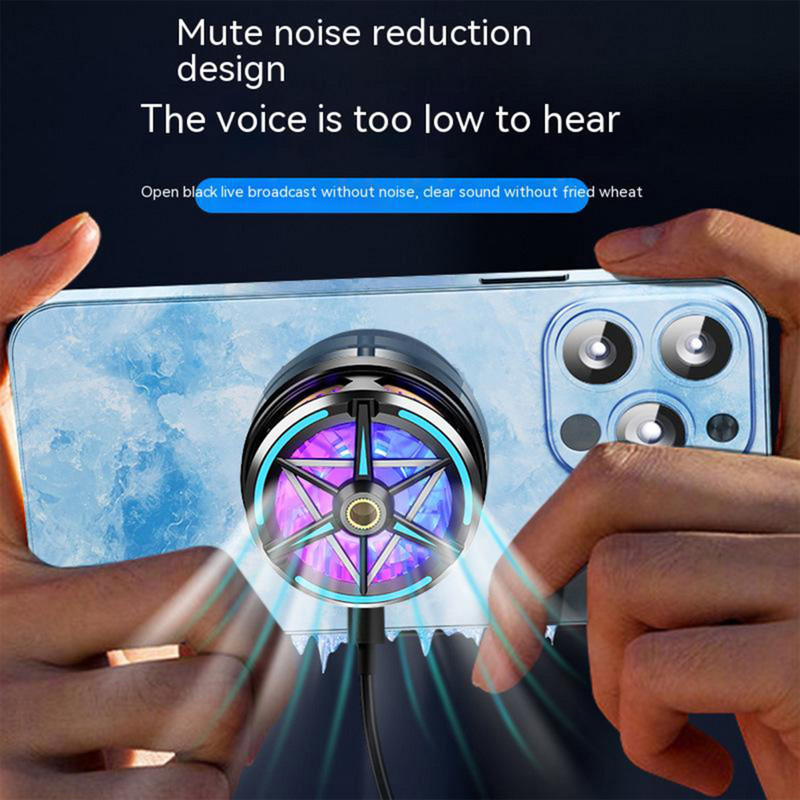 Pusvadītāju mobilā tālruņa radiatora magnētiskais spēļu dzesētājs dzesēšanas ventilators planšetdatoriem tiešraides kronšteins