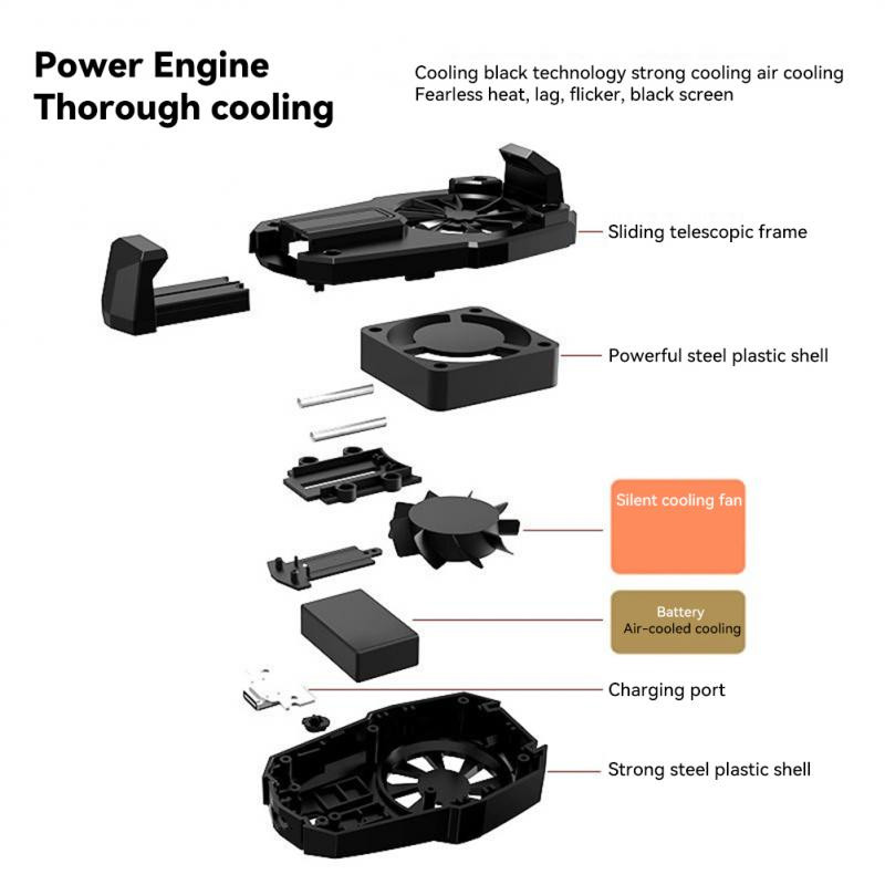 RYRA bezvadu ar gaisa dzesēšanu mobilā telefona dzesētāja radiators uzspiežams ātrs kluss ventilators mobilā tālruņa dzesēšana Atpakaļ Clip Tālruņa radiators