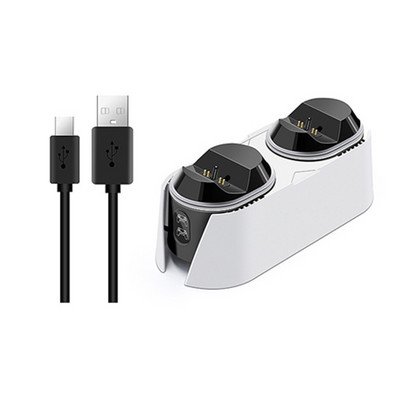 RGB kontroliera uzlādes stacija PlayStation 5 Dual Fast Charger LED indikatora uzlādes statīva dokstacija PS5 spēļu pults