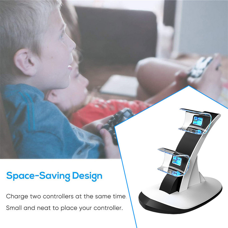 Dubults USB rokturis Ātrās uzlādes dokstacijas statīvs, lādētājs Gamepad Game Controller Lādētājs Kursorsvira Sony Playstation PS5