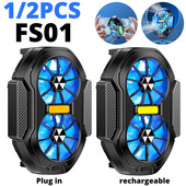 1/2 komada FS01 hladnjak za mobilni telefon s dva ventilatora za igre, ventilator za hlađenje mobitela Plug-in punjivi hladnjak za mobilni telefon za igre