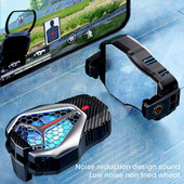 Viedtālruņa pārkaršanas dzesētāja divrežīmi mobilā tālruņa dzesētāja klipsis ar RGB gaismu zema trokšņa līmeņa ātrās spēlēšanas piederumi, ventilatora siltums