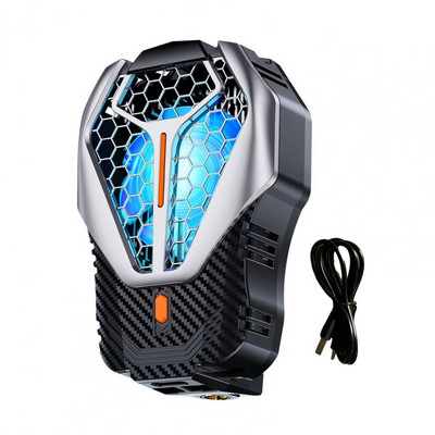 Viedtālruņa pārkaršanas dzesētāja divrežīmi mobilā tālruņa dzesētāja klipsis ar RGB gaismu zema trokšņa līmeņa ātrās spēlēšanas piederumi, ventilatora siltums