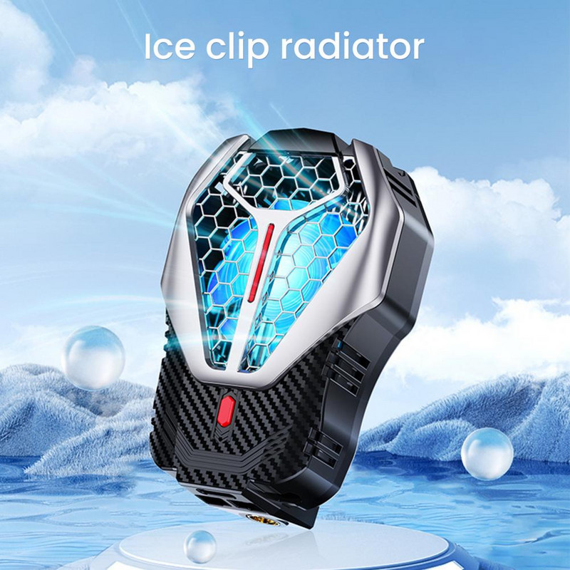 Viedtālruņa pārkaršanas dzesētāja divrežīmi mobilā tālruņa dzesētāja klipsis ar RGB gaismu zema trokšņa līmeņa ātrās spēlēšanas piederumi, ventilatora siltums