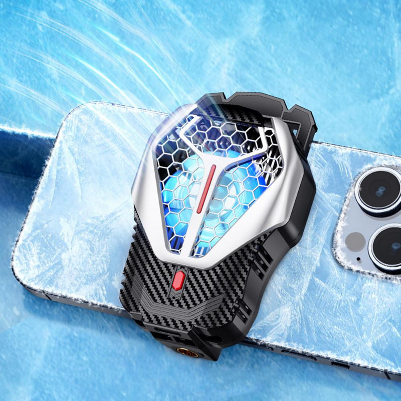 Viedtālruņa pārkaršanas dzesētāja divrežīmi mobilā tālruņa dzesētāja klipsis ar RGB gaismu zema trokšņa līmeņa ātrās spēlēšanas piederumi, ventilatora siltums