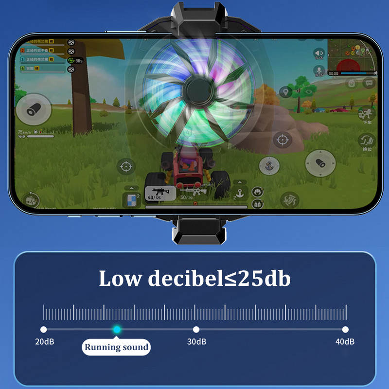 X112 Radijator mobilnog telefona Ventilator za hlađenje telefona Punjiva baterija Tihi hladnjak Podesivi tri brzine Ventilatori za mobitel Gaming