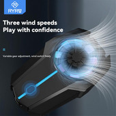 RYRA ventilator za hlađenje mobilnog telefona, hladnjak s punjivom baterijom, tri brzine, podesivi radijator za igranje, stražnja kopča, hladnjak za telefon