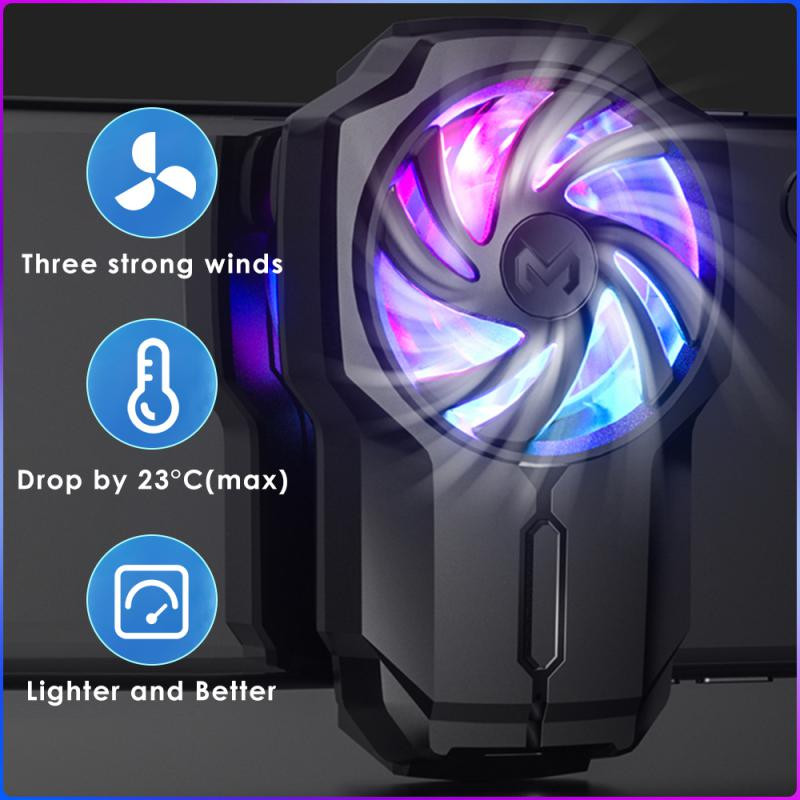 RYRA univerzális mobiltelefon hűtőventilátor radiátor PUBG telefonhűtő rendszerhez, hűvös hűtőborda mobiltelefonhoz, hátsó klipszel