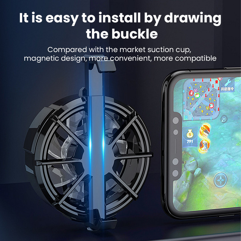 1 buc. Cele mai noi telefoane mobile USB răcite cu aer Clip din spate radiator Încărcare generală ventilator mic cadou Pubg potrivit pentru toate telefoanele mobile