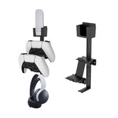 PS4 PS5 spēļu kontroliera turētāja statīvs, dubultā spēļu paneļa sienas dokstacijas austiņu plaukta atbalsts, saderīgs ar Nintendo Switch Pro kursorsviru