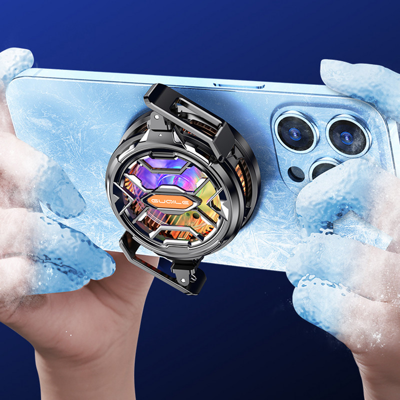 FS03 pooljuht mobiiltelefoni jahuti radiaator 15W tugev jahutus magnet ja pööratav klamber Quit 7 värvi valgustus