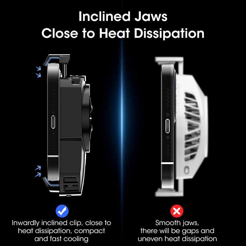 Spēle Mobilā tālruņa dzesētājs ar USB darbināmu radiatoru, uzspiežams dzesēšanas rīks, pārnēsājams dzesēšanas ventilators iPhone 13 12 11 Pro Max mini Xr Xs X