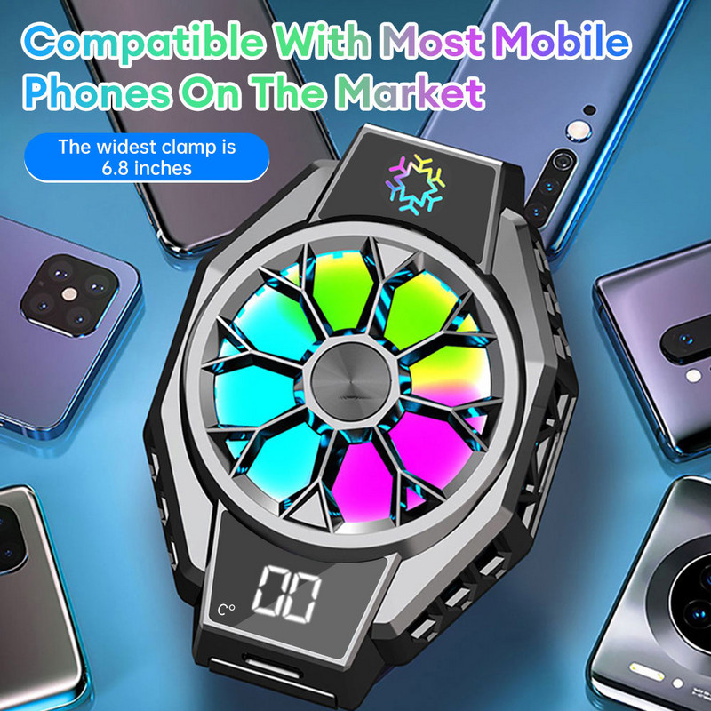 Mobilā tālruņa dzesētāja radiatora profesionāls pusvadītāju dzesēšanas ventilatora siltuma izlietnes spēļu dzesētājs iPhone Xiaomi Samsung viedtālrunim