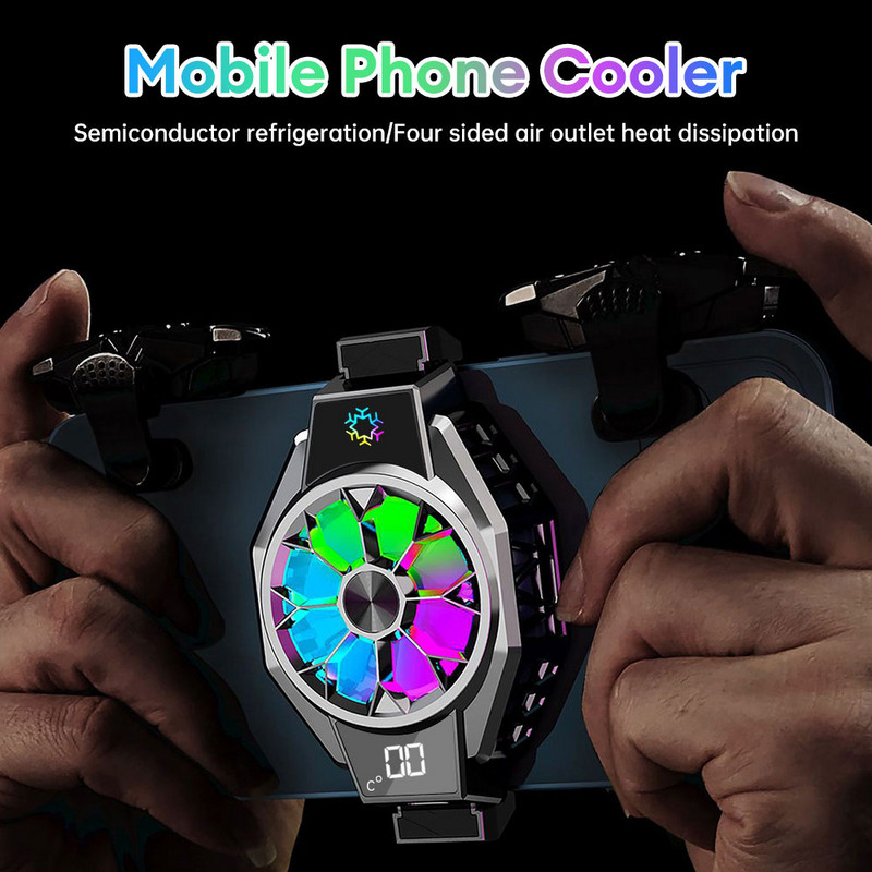 Mobilā tālruņa dzesētāja radiatora profesionāls pusvadītāju dzesēšanas ventilatora siltuma izlietnes spēļu dzesētājs iPhone Xiaomi Samsung viedtālrunim