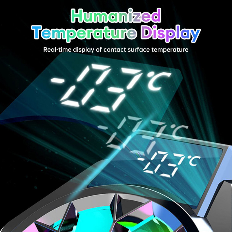 Mobilā tālruņa dzesētāja radiatora profesionāls pusvadītāju dzesēšanas ventilatora siltuma izlietnes spēļu dzesētājs iPhone Xiaomi Samsung viedtālrunim