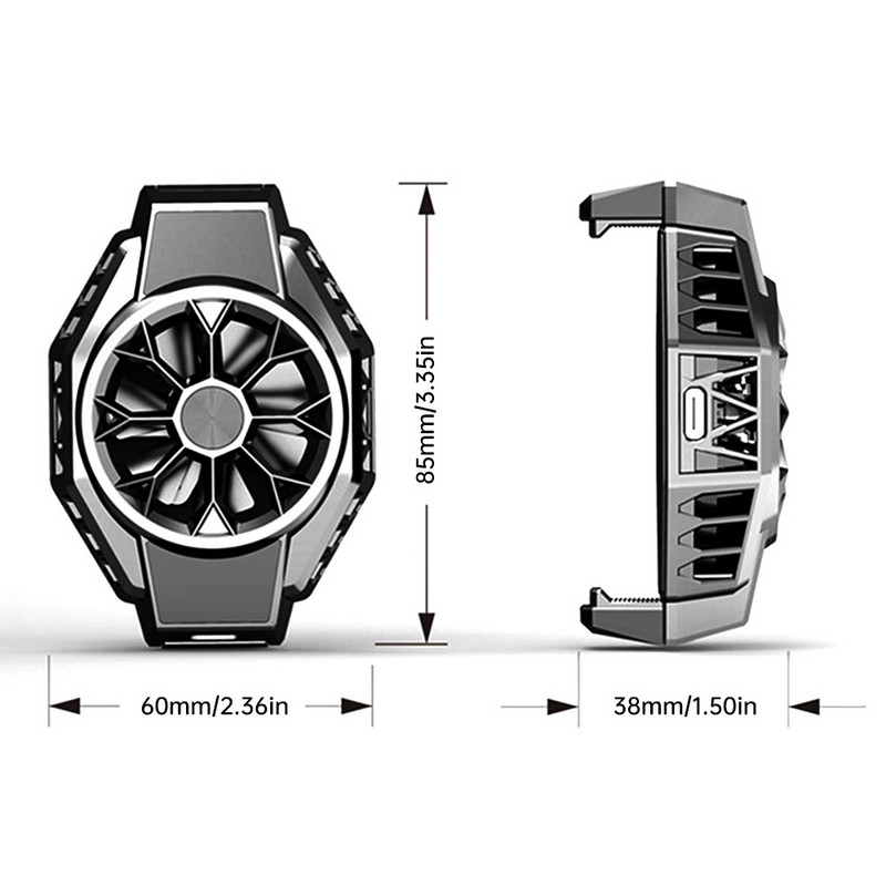 Mobilā tālruņa dzesētāja radiatora profesionāls pusvadītāju dzesēšanas ventilatora siltuma izlietnes spēļu dzesētājs iPhone Xiaomi Samsung viedtālrunim