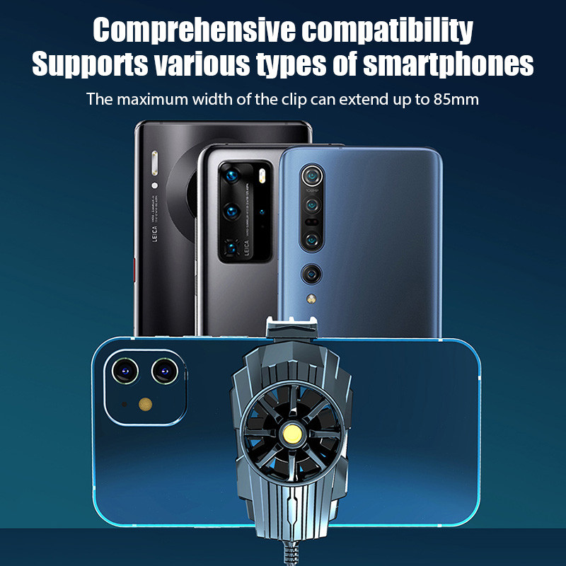 Mobilā tālruņa radiatora mini dzesēšanas ventilators mobilajam tālrunim Phablet RadiatorFan portatīvais mobilā tālruņa dzesētājs spēļu dzesētājs dzesētājs