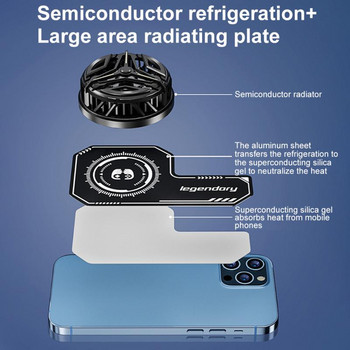 2023 Охладител за мобилен телефон Радиатор Магнитен излъчващ стикер за вентилатори за охлаждане на игри Радиатор за IPhone/Samsung/Xiaom