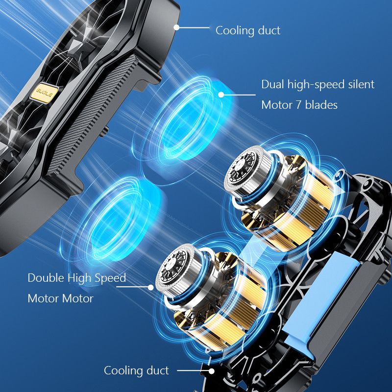 Universāls mini mobilā tālruņa dzesēšanas ventilatora radiators Turbo Hurricane Game Cooler Mobilā tālruņa vēsa siltuma izlietne iPhone-Samsung-Xiaomi