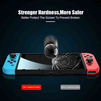 Защитно фолио от закалено стъкло за Nintendo Switch Oled Curved Edge Full Cover Screen Protector Nintend NS Lite Game Console