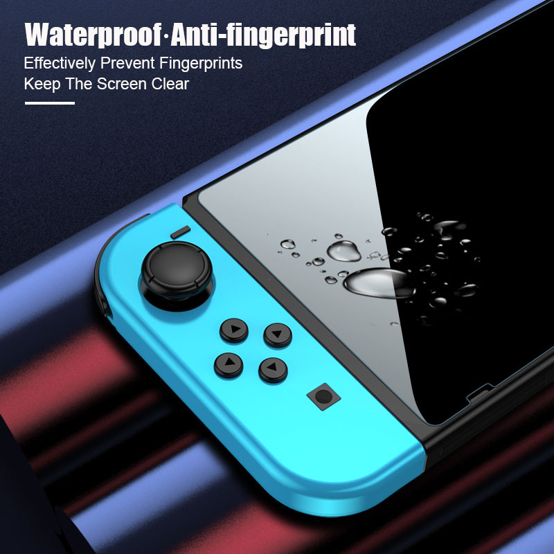 Rūdīta stikla aizsargplēve priekš Nintendo Switch Oled izliektas malas pilna vāka ekrāna aizsargs Nintend NS Lite spēļu konsolei