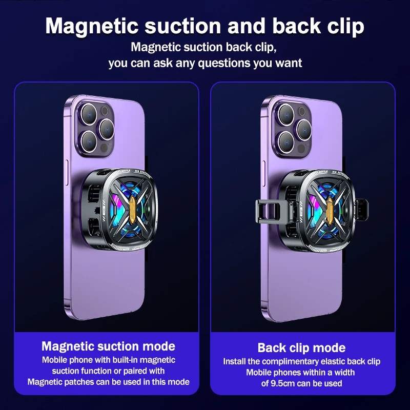 Bonola pārnēsājams magnētiskais tālruņa dzesēšanas radiators ar klipsi iPhone/Samsung telefona spēļu pusvadītāju dzesētāja radiatoriem iPad