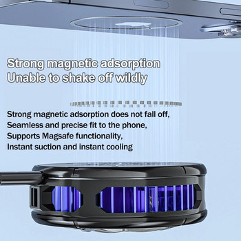 Bonola RGB лампа Магнитен охлаждащ вентилатор за iPhone/Android мобилен телефон Peltier Semiconductor Refrige Radiator за iPad/Tablet JS81