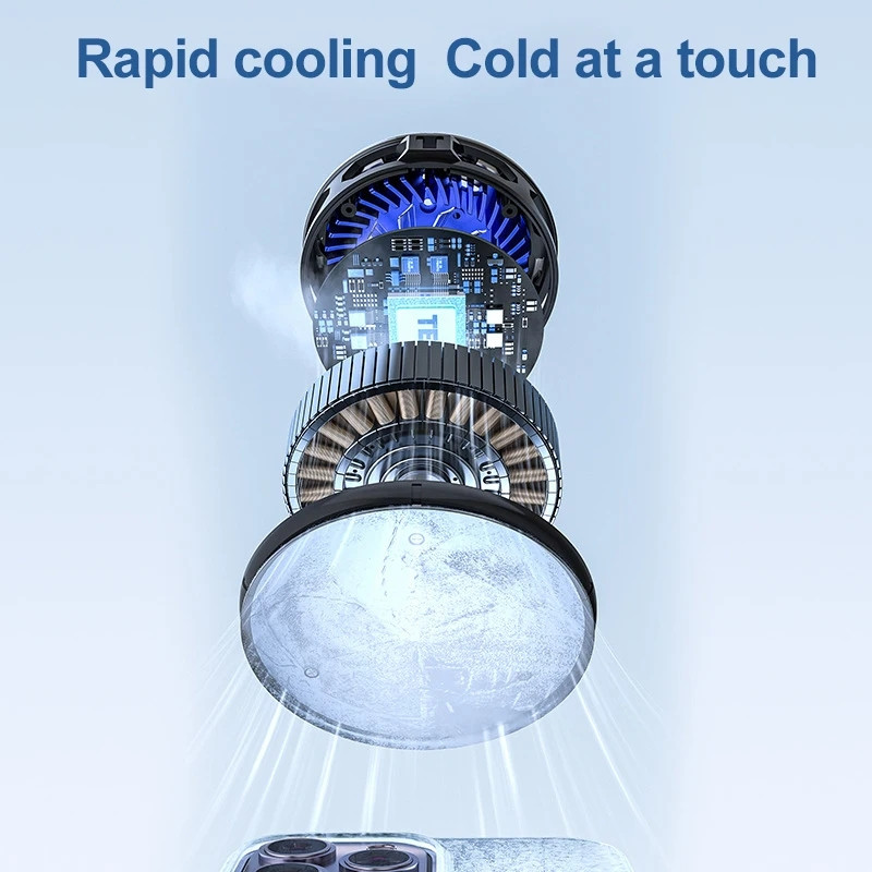 Bonola RGB lampas magnētiskais dzesēšanas ventilators iPhone/Android mobilajam tālrunim Peltier pusvadītāju ledusskapja radiators iPad/planšetdatoram JS81