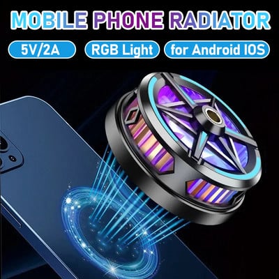 Magnetpooljuht mobiiltelefoni jahuti radiaator 10W tugev jahutus RGB 7 värvi valgustusega mängujahuti mobiiltelefoni tahvelarvutile