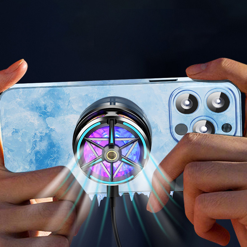 Magnetpooljuht mobiiltelefoni jahuti radiaator 10W tugev jahutus RGB 7 värvi valgustusega mängujahuti mobiiltelefoni tahvelarvutile