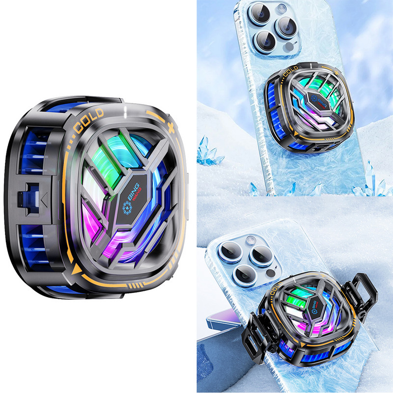 Magnet- ja tagaklambriga mobiiltelefoni jahuti RGB kiire jahutusega mobiiltelefoni radiaatori jahuti mobiilimängude jaoks Tiktoki otseülekande jaoks