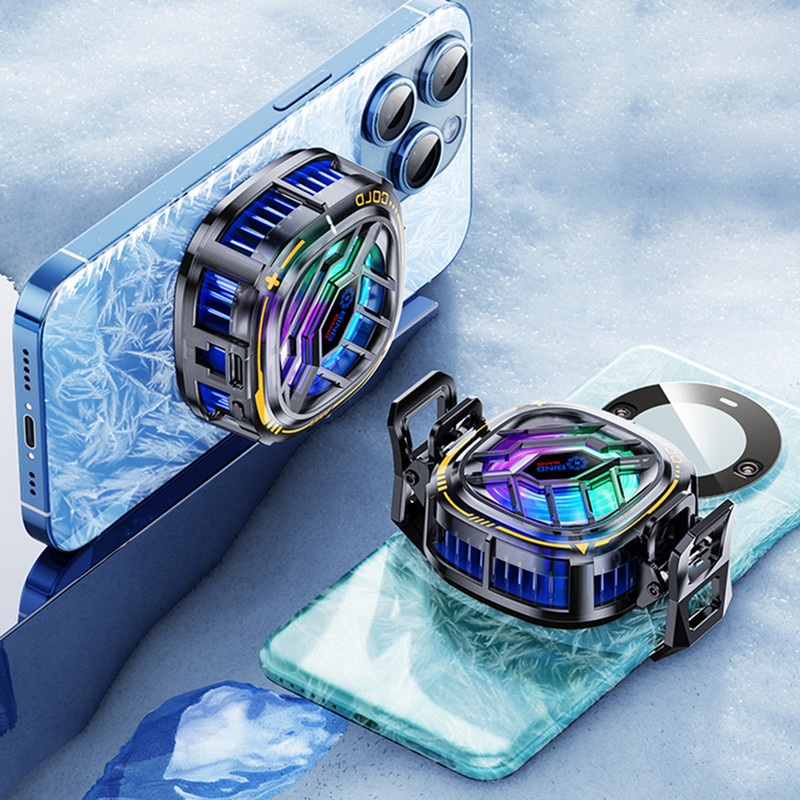 Magnet- ja tagaklambriga mobiiltelefoni jahuti RGB kiire jahutusega mobiiltelefoni radiaatori jahuti mobiilimängude jaoks Tiktoki otseülekande jaoks