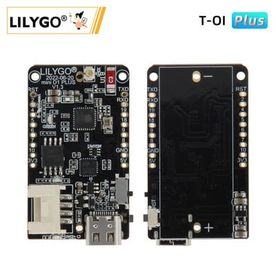 LILYGO® TTGO T-OI Plus ESP32-C3 RISC-V MCU juhtmevaba mooduli arenduslülitusplaat Wi-Fi Bluetooth koos 16340 akuhoidjaga