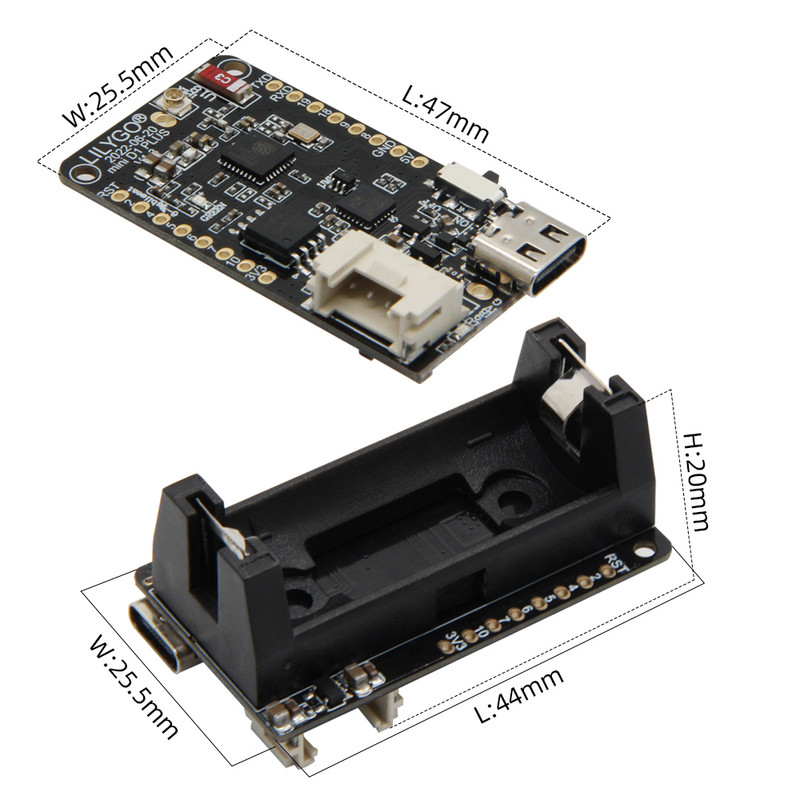 LILYGO® TTGO T-OI Plus ESP32-C3 RISC-V MCU bežični modul Razvojna ploča sklopova Wi-Fi Bluetooth s 16340 držačem baterije