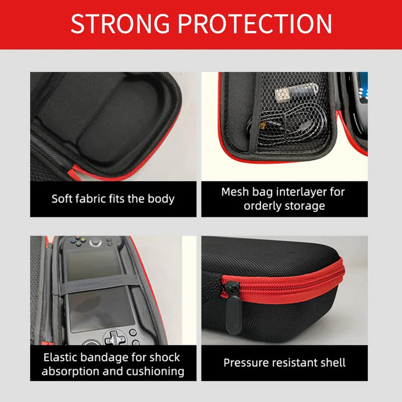 ANBERNIC RG556 spēļu konsoles uzglabāšanas soma EVA cietā ceļojumu soma Pārnēsājams ūdensnecaurlaidīgs aizsardzības futrālis rāvējslēdzēja soma