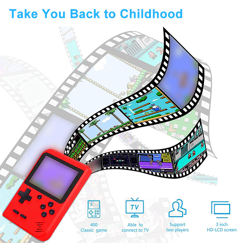 Sisseehitatud 400 FC mängud kaasaskantava ümbrisega 3,0-tollise LCD-ekraaniga videomängumängija lastele poistele kingitus retro pihuarvutite mängukonsooli jaoks