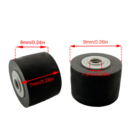 1gab 9mmx7x6x1,5 gumijas rullīša siksnas skriemelis kasešu blokam Audio kasešu ierakstītājs, diskdziņi Walkman stereo atskaņotāja piederumi